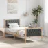 Cadru de pat cu headboard Negru 75 x 190 cm Lemn de pin masiv GartenMobel Dekor