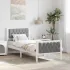 Cadru de pat cu headboard Negru 75 x 190 cm Lemn de pin masiv GartenMobel Dekor