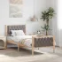 Cadru de pat cu headboard Negru 75 x 190 cm Lemn de pin masiv GartenMobel Dekor