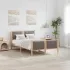 Cadru de pat maro și gri închis 120 x 190 cm Lemn masiv de pin GartenMobel Dekor