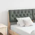 Tăblie tapițată Gri deschis 160 cm Lemn de pin masiv GartenMobel Dekor