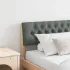 Tăblie tapițată Gri deschis 200 cm Lemn de pin masiv GartenMobel Dekor