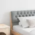 Tăblie tapițată Gri deschis 200 cm Lemn de pin masiv GartenMobel Dekor