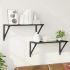 Șemele de perete cu raft 2 pcs Stejar Negru 60 x 25 x 25,5 cm GartenMobel Dekor