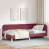 Cadru de pat colțar cu headboard Roșu Vin 90 x 190 cm țesătură GartenMobel Dekor