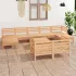 Set mobilier de grădină, 10 piese, gri, lemn masiv de pin GartenMobel Dekor