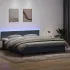 Pat cu arcuri cu saltea și LED, gri închis, 80x220 cm, catifea GartenMobel Dekor