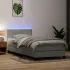 Pat cu arcuri cu saltea și LED, gri deschis, 80x220 cm, catifea GartenMobel Dekor