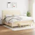 Pat box spring cu saltea, negru, 200x200 cm, textil GartenMobel Dekor