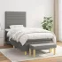 Pat box spring cu saltea, gri închis, 180x200 cm, textil GartenMobel Dekor
