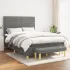 Pat box spring cu saltea, gri închis, 180x200 cm, textil GartenMobel Dekor