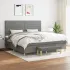 Pat box spring cu saltea, gri închis, 180x200 cm, textil GartenMobel Dekor