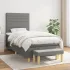 Pat box spring cu saltea, gri închis, 180x200 cm, textil GartenMobel Dekor