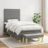 Pat box spring cu saltea, gri închis, 180x200 cm, textil GartenMobel Dekor