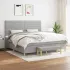 Pat continental cu saltea, gri taupe, 180x200 cm, textil GartenMobel Dekor