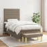 Pat continental cu saltea, gri taupe, 180x200 cm, textil GartenMobel Dekor