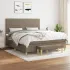 Pat continental cu saltea, gri taupe, 180x200 cm, textil GartenMobel Dekor