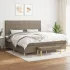 Pat box spring cu saltea, gri taupe, 90x200 cm, textil GartenMobel Dekor