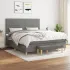 Pat box spring cu saltea, gri închis, 180x200 cm, textil GartenMobel Dekor