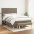 Pat continental cu saltea, gri taupe, 180x200 cm, textil GartenMobel Dekor