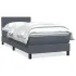 Pat box spring cu saltea, gri deschis, 80x210 cm, catifea GartenMobel Dekor