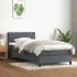 Pat box spring cu saltea, gri închis, 180x220 cm, catifea GartenMobel Dekor