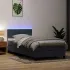 Pat cu arcuri cu saltea și LED, gri închis, 80x220 cm, catifea GartenMobel Dekor