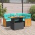 Set canapea de grădină cu perne, 5 piese, poliratan/lemn acacia GartenMobel Dekor