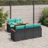 Set mobilier de grădină cu perne, 6 piese, negru, poliratan GartenMobel Dekor