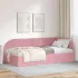 Cadru de pat colțar cu headboard Negru 90 cm x 190 cm țesătură GartenMobel Dekor