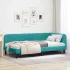 Cadru de pat colțar cu headboard albastru 90 x 190 cm Catifea GartenMobel Dekor
