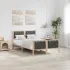 Cadru de pat cu headboard Negru 135 x 190 cm Lemn de pin masiv GartenMobel Dekor