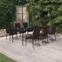 Set mobilier de grădină, negru, 7 piese GartenMobel Dekor