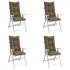 Perne scaun cu spătar înalt 4 buc. gri taupe 120x50x7 cm textil GartenMobel Dekor