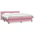 Pat box spring cu saltea, roz, 180x210 cm, catifea GartenMobel Dekor