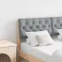 Tăblie tapițată Gri închis 120 cm Lemn de pin masiv GartenMobel Dekor