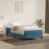 Pat box spring cu saltea, albastru închis, 100x200 cm, catifea GartenMobel Dekor