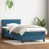 Pat box spring cu saltea, albastru închis, 120x190 cm, catifea GartenMobel Dekor