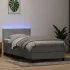 Pat cu arcuri cu saltea și LED, gri deschis, 80x210 cm, catifea GartenMobel Dekor