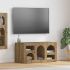 Cabinet TV Negru 80 x 35 x 40 cm Lemn compozit GartenMobel Dekor