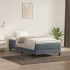 Pat box spring cu saltea, gri închis, 100x200 cm, catifea GartenMobel Dekor