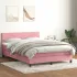 Pat box spring cu saltea, roz, 80x220 cm, catifea GartenMobel Dekor