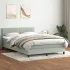 Pat box spring cu saltea, gri deschis, 160x220 cm, catifea GartenMobel Dekor