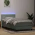 Pat cu arcuri cu saltea și LED, gri deschis, 80x210 cm, catifea GartenMobel Dekor