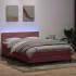 Pat cu arcuri cu saltea și LED, gri deschis, 80x210 cm, catifea GartenMobel Dekor