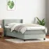 Pat box spring cu saltea, gri deschis, 140x190 cm, catifea GartenMobel Dekor