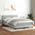 Pat box spring cu saltea, gri deschis, 180x200 cm, catifea GartenMobel Dekor