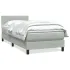 Pat box spring cu saltea, gri deschis, 80x210 cm, catifea GartenMobel Dekor