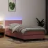 Pat cu arcuri cu saltea și LED, gri deschis, 90x220 cm, catifea GartenMobel Dekor