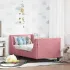 Cadru de pat pentru copii cu spătar Roz 70 x 140 cm Catifea GartenMobel Dekor